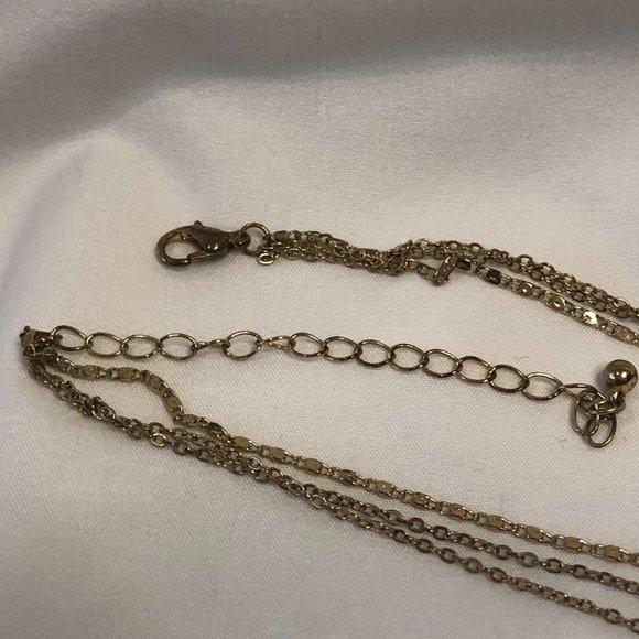 Altar'd State 3 Strand Gold Plated Pendant Necklace Jewelry Women Teen - Picture 8 of 9